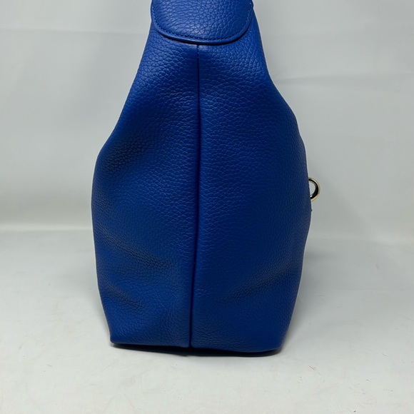 NWT Dooney & Bourke Blue Logo Lock Sack Shoulder Bag w/extra key ring accessory - Picture 3 of 16